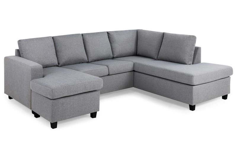 Crazy 4-sits Högervänd U-formad Large Soffa med Divan och Schäslong i Tyg - Grå - Möbler - Vardagsrum - Soffor - U-soffor