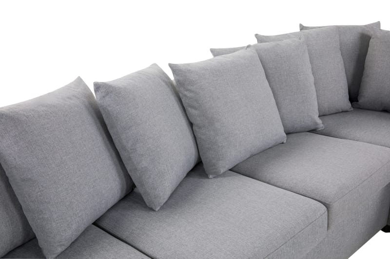 Crazy 4-sits Högervänd U-formad Large Soffa med Divan och Schäslong i Tyg inkl Kuvertkuddar - Grå - Möbler - Vardagsrum - Soffor - U-soffor