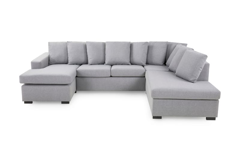 Crazy 4-sits Högervänd U-formad Large Soffa med Divan och Schäslong i Tyg inkl Kuvertkuddar - Grå - Möbler - Vardagsrum - Soffor - U-soffor