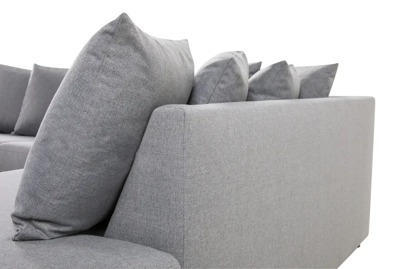 Crazy 4-sits Högervänd U-formad Large Soffa med Divan och Schäslong i Tyg inkl Kuvertkuddar - Grå - Möbler - Vardagsrum - Soffor - U-soffor