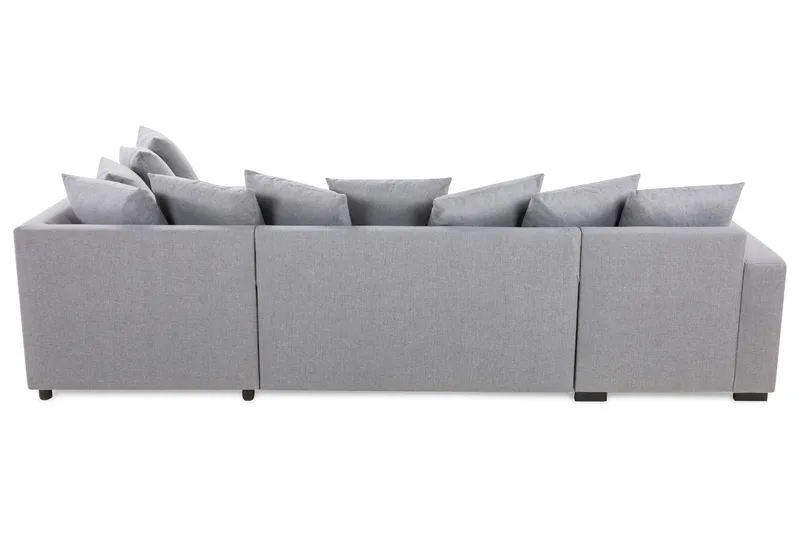 Crazy 4-sits Högervänd U-formad Large Soffa med Divan och Schäslong i Tyg inkl Kuvertkuddar - Grå - Möbler - Vardagsrum - Soffor - U-soffor