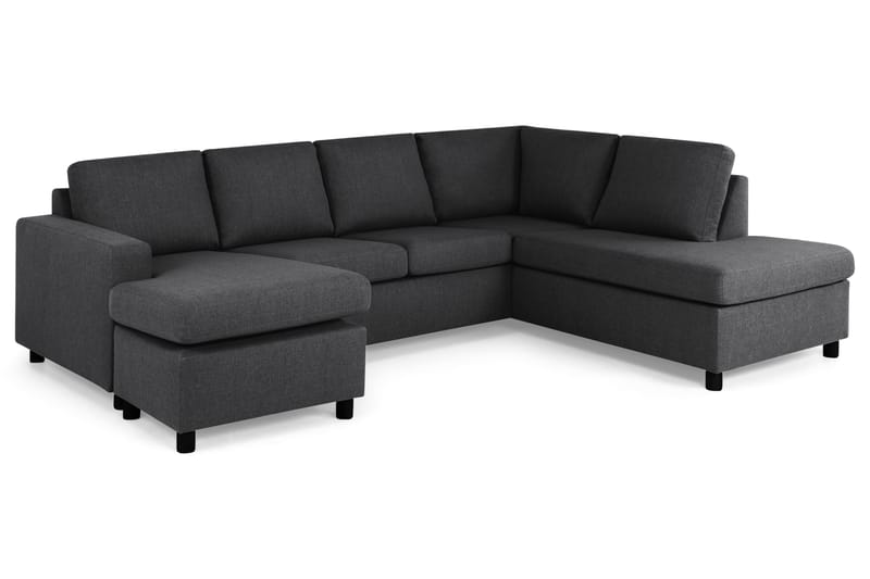 Crazy 4-sits Högervänd U-formad Large Soffa med Divan och Schäslong i Tyg - Mörkgrå - Möbler - Vardagsrum - Soffor - U-soffor
