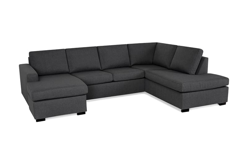 Crazy 4-sits Högervänd U-formad Large Soffa med Divan och Schäslong i Tyg - Mörkgrå - Möbler - Vardagsrum - Soffor - U-soffor