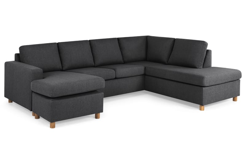 Crazy 4-sits Högervänd U-formad Large Soffa med Divan och Schäslong i Tyg - Mörkgrå - Möbler - Vardagsrum - Soffor - U-soffor