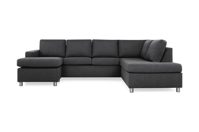 Crazy 4-sits Högervänd U-formad Large Soffa med Divan och Schäslong i Tyg - Mörkgrå - Möbler - Vardagsrum - Soffor - U-soffor