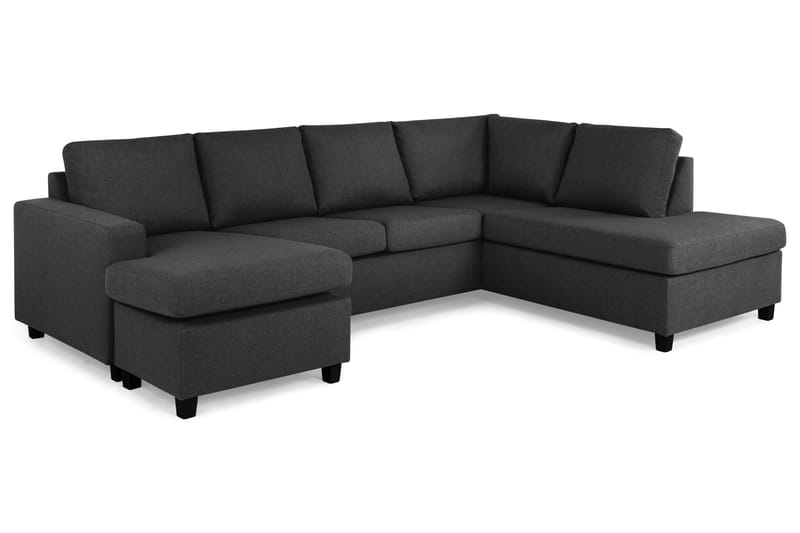 Crazy 4-sits Högervänd U-formad Large Soffa med Divan och Schäslong i Tyg - Mörkgrå - Möbler - Vardagsrum - Soffor - U-soffor