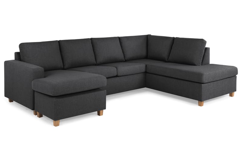 Crazy 4-sits Högervänd U-formad Large Soffa med Divan och Schäslong i Tyg - Mörkgrå - Möbler - Vardagsrum - Soffor - U-soffor