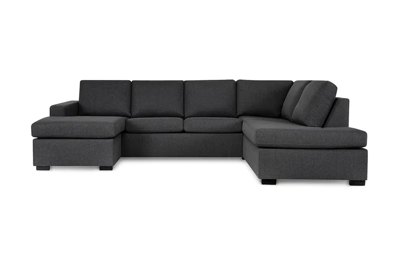 Crazy 4-sits Högervänd U-formad Large Soffa med Divan och Schäslong i Tyg - Mörkgrå - Möbler - Vardagsrum - Soffor - U-soffor
