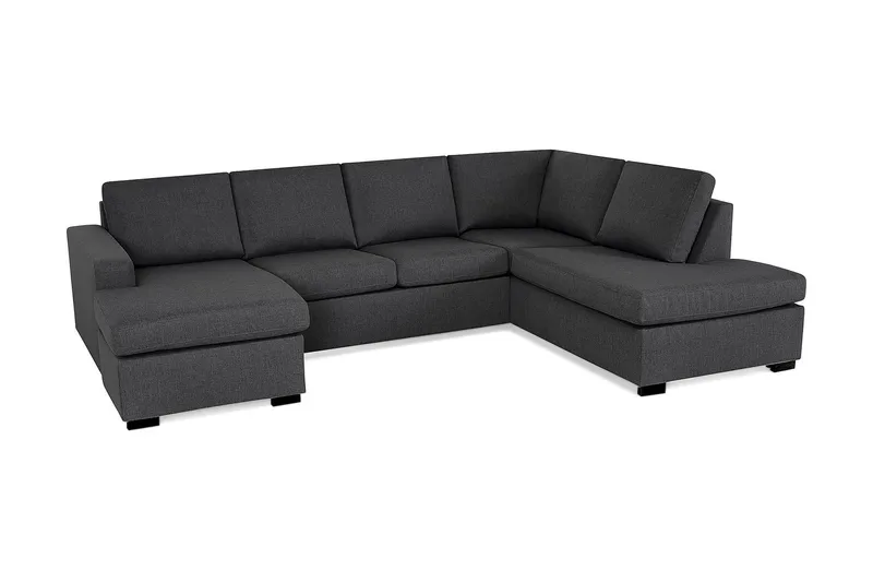 Crazy 4-sits Högervänd U-formad Large Soffa med Divan och Schäslong i Tyg - Mörkgrå - Möbler - Vardagsrum - Soffor - U-soffor