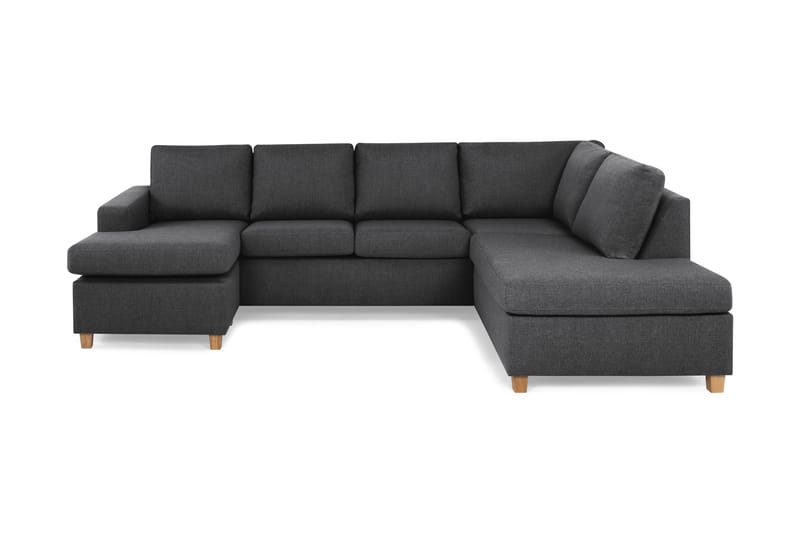 Crazy 4-sits Högervänd U-formad Large Soffa med Divan och Schäslong i Tyg, Mörkgrå