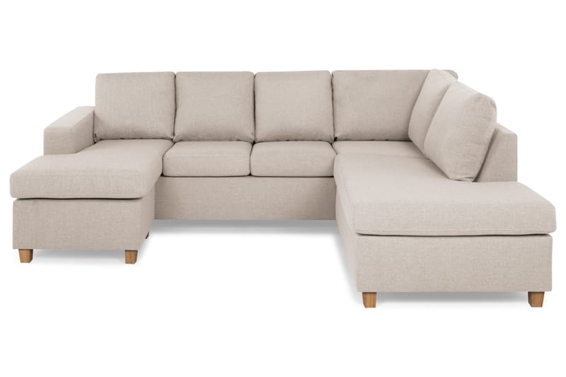 Crazy 4-sits Högervänd U-formad Small Soffa med Divan och Schäslong i Tyg - Beige - Möbler - Vardagsrum - Soffor - U-soffor