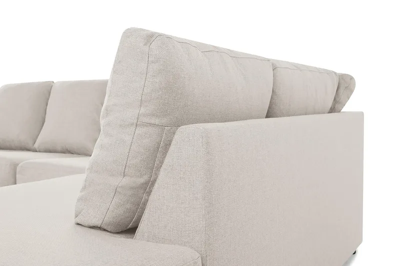 Crazy 4-sits Högervänd U-formad Small Soffa med Divan och Schäslong i Tyg - Beige - Möbler - Vardagsrum - Soffor - U-soffor