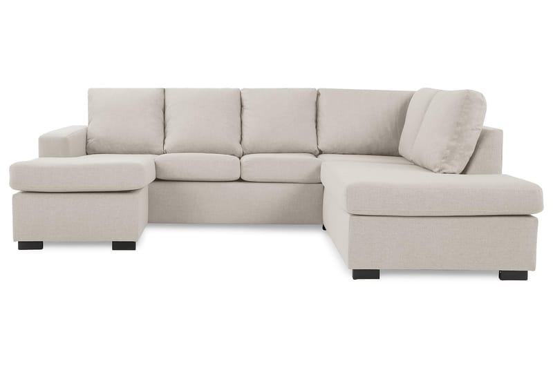 Crazy 4-sits Högervänd U-formad Small Soffa med Divan och Schäslong i Tyg - Beige - Möbler - Vardagsrum - Soffor - U-soffor