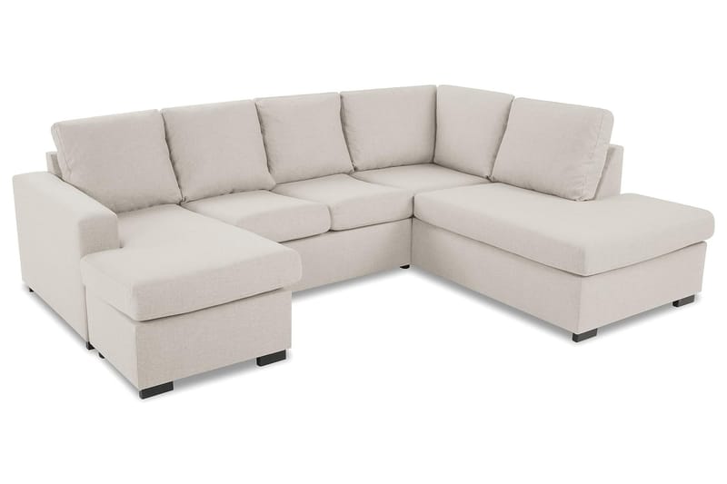 Crazy 4-sits Högervänd U-formad Small Soffa med Divan och Schäslong i Tyg - Beige - Möbler - Vardagsrum - Soffor - U-soffor