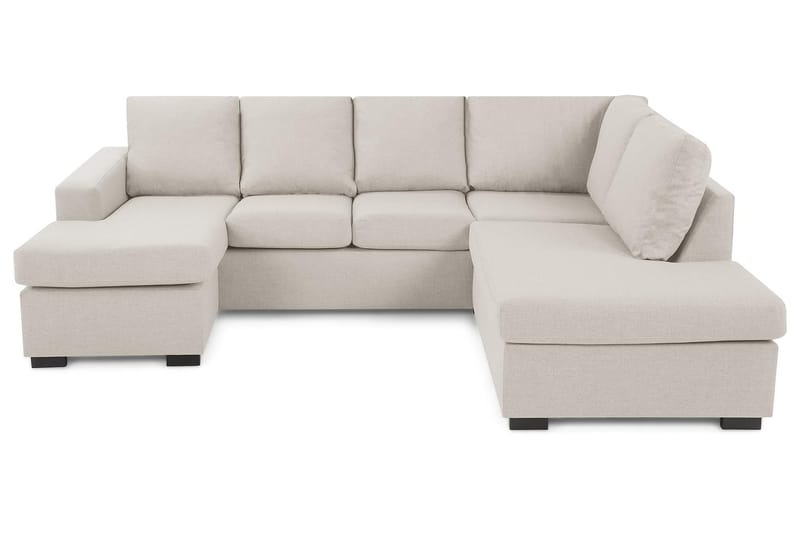 Crazy 4-sits Högervänd U-formad Small Soffa med Divan och Schäslong i Tyg - Beige - Möbler - Vardagsrum - Soffor - U-soffor