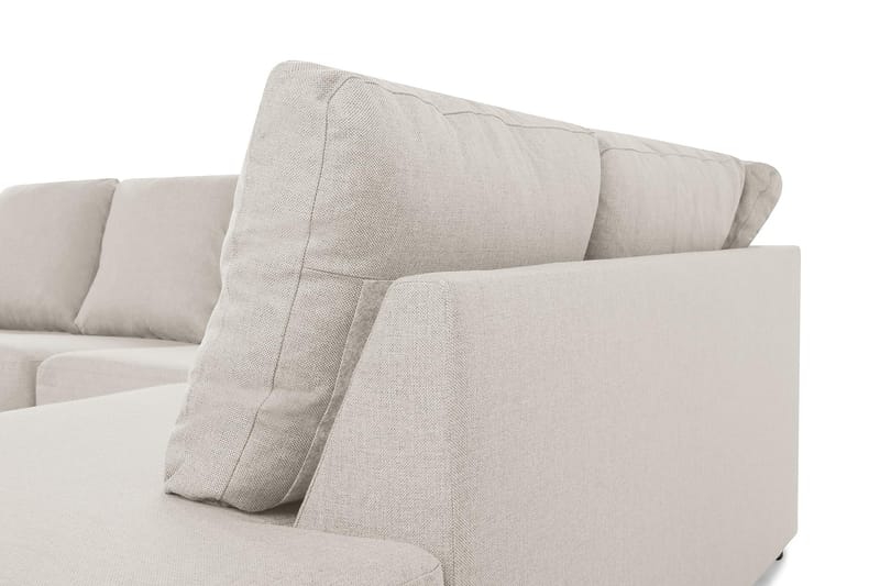 Crazy 4-sits Högervänd U-formad Small Soffa med Divan och Schäslong i Tyg - Beige - Möbler - Vardagsrum - Soffor - U-soffor