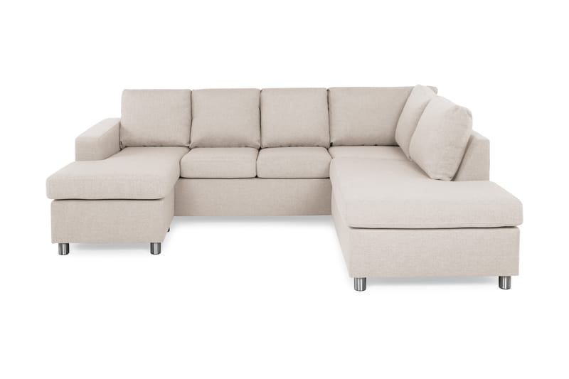 Crazy 4-sits Högervänd U-formad Small Soffa med Divan och Schäslong i Tyg - Beige - Möbler - Vardagsrum - Soffor - U-soffor