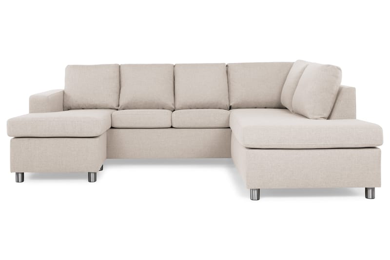 Crazy 4-sits Högervänd U-formad Small Soffa med Divan och Schäslong i Tyg - Beige - Möbler - Vardagsrum - Soffor - U-soffor
