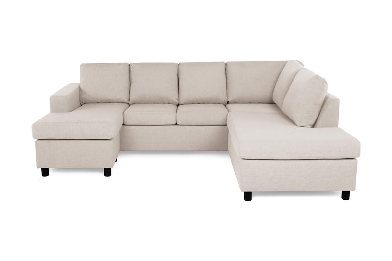 Crazy 4-sits Högervänd U-formad Small Soffa med Divan och Schäslong i Tyg - Beige - Möbler - Vardagsrum - Soffor - U-soffor