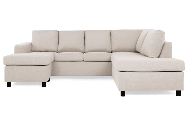 Crazy 4-sits Högervänd U-formad Small Soffa med Divan och Schäslong i Tyg - Beige - Möbler - Vardagsrum - Soffor - U-soffor