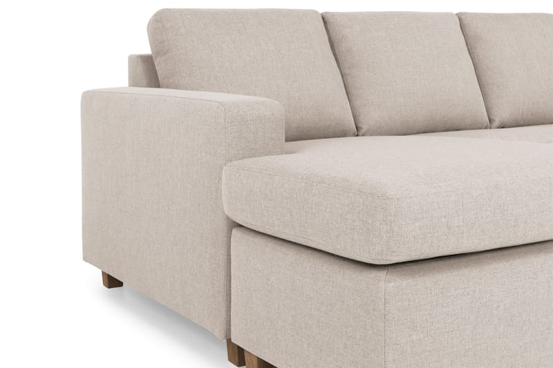 Crazy 4-sits Högervänd U-formad Small Soffa med Divan och Schäslong i Tyg - Beige - Möbler - Vardagsrum - Soffor - U-soffor