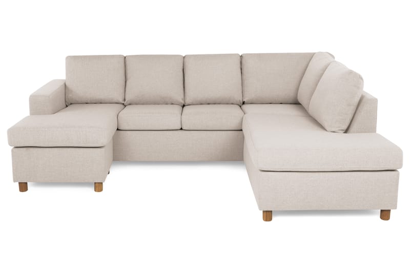 Crazy 4-sits Högervänd U-formad Small Soffa med Divan och Schäslong i Tyg - Beige - Möbler - Vardagsrum - Soffor - U-soffor