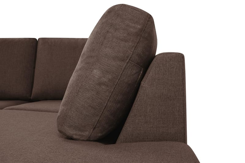 Crazy 4-sits Högervänd U-formad Small Soffa med Divan och Schäslong i Tyg - Brun - Möbler - Vardagsrum - Soffor - U-soffor
