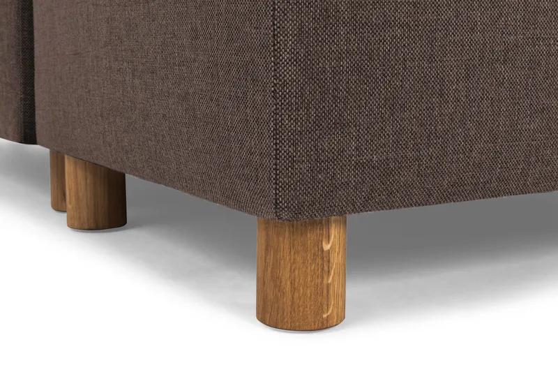 Crazy 4-sits Högervänd U-formad Small Soffa med Divan och Schäslong i Tyg - Brun - Möbler - Vardagsrum - Soffor - U-soffor