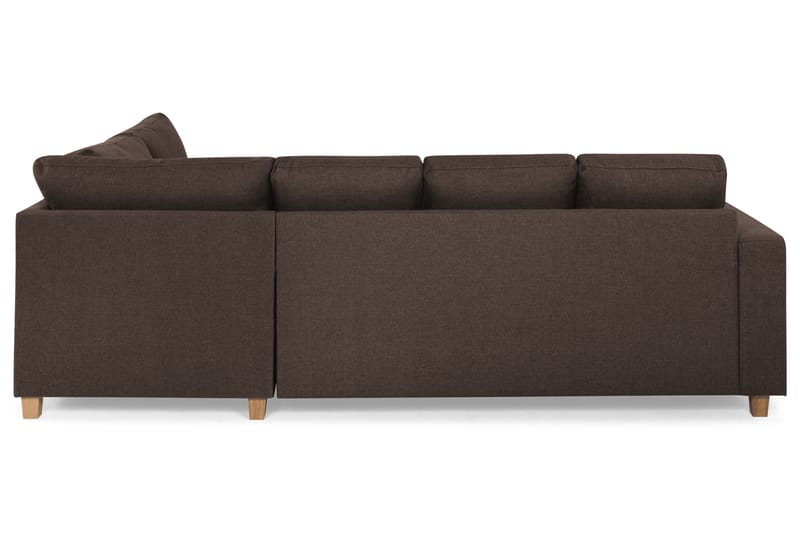 Crazy 4-sits Högervänd U-formad Small Soffa med Divan och Schäslong i Tyg - Brun - Möbler - Vardagsrum - Soffor - U-soffor