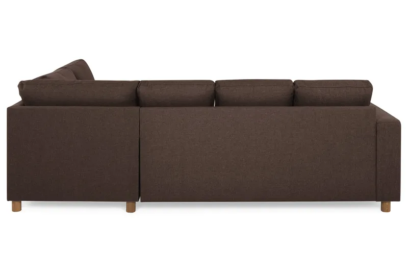 Crazy 4-sits Högervänd U-formad Small Soffa med Divan och Schäslong i Tyg - Brun - Möbler - Vardagsrum - Soffor - U-soffor