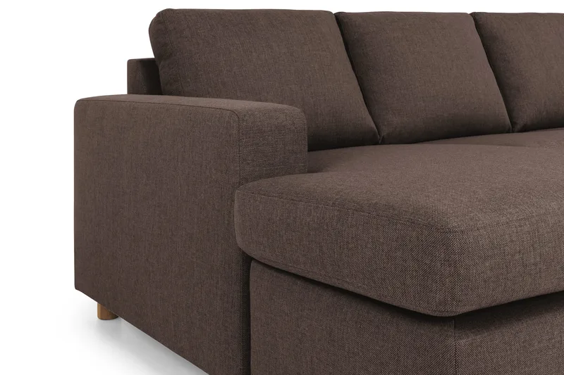 Crazy 4-sits Högervänd U-formad Small Soffa med Divan och Schäslong i Tyg - Brun - Möbler - Vardagsrum - Soffor - U-soffor