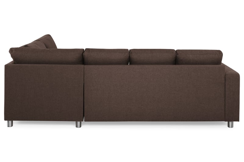 Crazy 4-sits Högervänd U-formad Small Soffa med Divan och Schäslong i Tyg - Brun - Möbler - Vardagsrum - Soffor - U-soffor