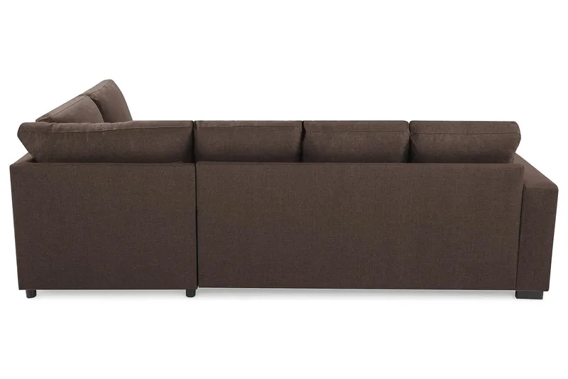 Crazy 4-sits Högervänd U-formad Small Soffa med Divan och Schäslong i Tyg - Brun - Möbler - Vardagsrum - Soffor - U-soffor