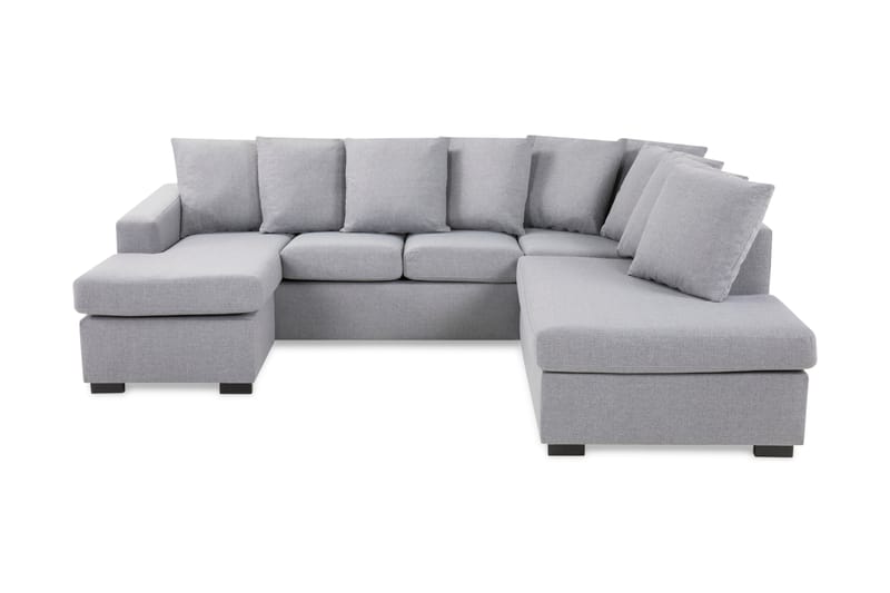 Crazy 4-sits Högervänd U-formad Small Soffa med Divan och Schäslong i Tyg inkl Kuvertkuddar - Grå - Möbler - Vardagsrum - Soffor - U-soffor