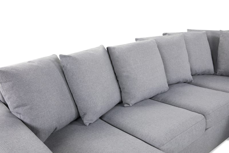 Crazy 4-sits Högervänd U-formad Small Soffa med Divan och Schäslong i Tyg inkl Kuvertkuddar - Grå - Möbler - Vardagsrum - Soffor - U-soffor