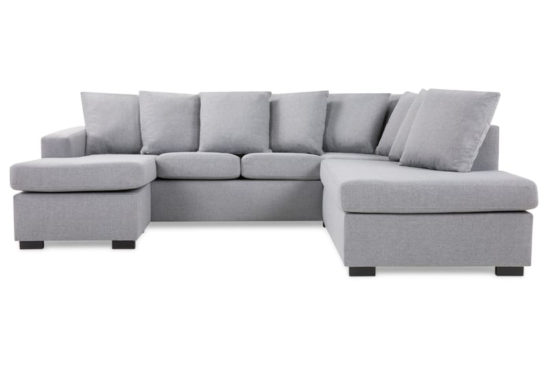 Crazy 4-sits Högervänd U-formad Small Soffa med Divan och Schäslong i Tyg inkl Kuvertkuddar - Grå - Möbler - Vardagsrum - Soffor - U-soffor