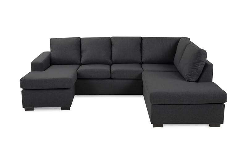Crazy 4-sits Högervänd U-formad Small Soffa med Divan och Schäslong i Tyg - Mörkgrå - Möbler - Vardagsrum - Soffor - U-soffor