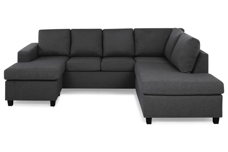 Crazy 4-sits Högervänd U-formad Small Soffa med Divan och Schäslong i Tyg - Mörkgrå - Möbler - Vardagsrum - Soffor - U-soffor
