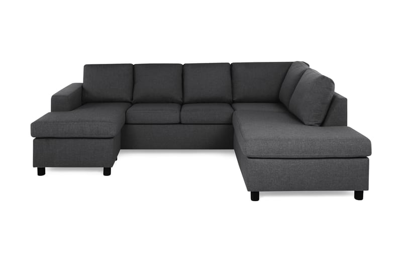 Crazy 4-sits Högervänd U-formad Small Soffa med Divan och Schäslong i Tyg - Mörkgrå - Möbler - Vardagsrum - Soffor - U-soffor