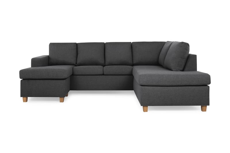Crazy 4-sits Högervänd U-formad Small Soffa med Divan och Schäslong i Tyg - Mörkgrå - Möbler - Vardagsrum - Soffor - U-soffor