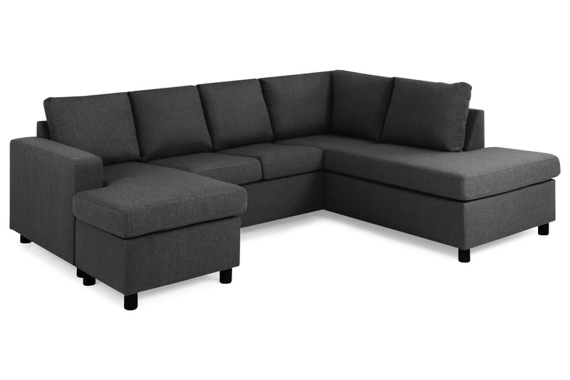 Crazy 4-sits Högervänd U-formad Small Soffa med Divan och Schäslong i Tyg - Mörkgrå - Möbler - Vardagsrum - Soffor - U-soffor