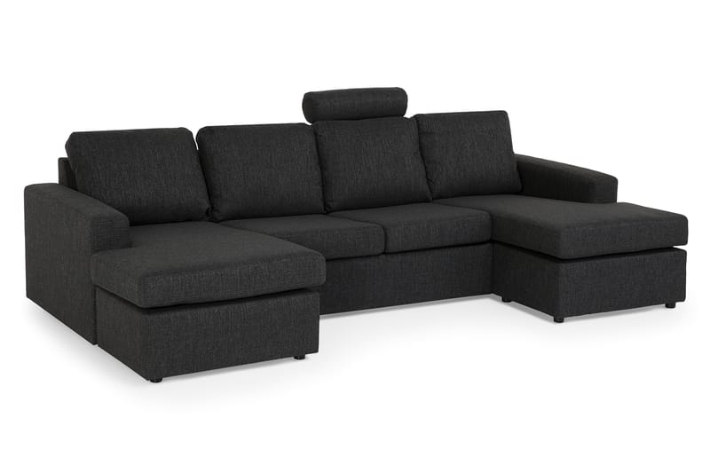 Crazy 4-sits U-formad Soffa med dubbeldivan i Tyg - Antracit - Möbler - Vardagsrum - Soffor - U-soffor