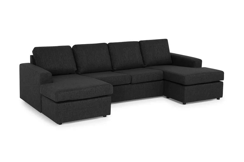 Crazy 4-sits U-formad Soffa med dubbeldivan i Tyg - Antracit - Möbler - Vardagsrum - Soffor - U-soffor