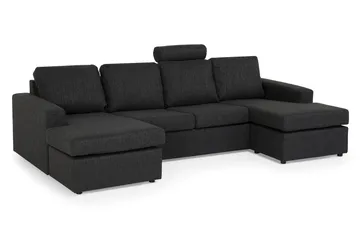 Crazy 4-sits U-formad Soffa med dubbeldivan i Tyg - Antracit - Möbler - Vardagsrum - Soffor - U-soffor