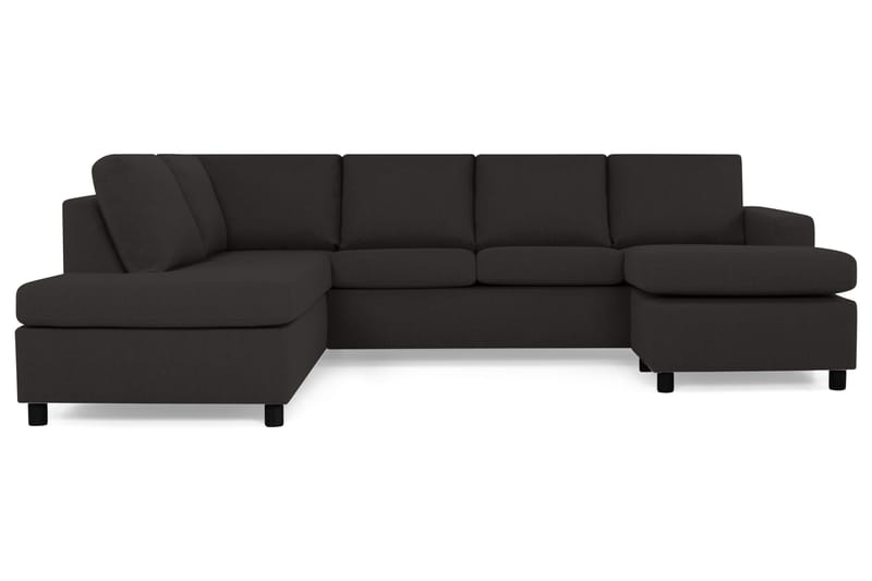 Crazy 4-sits Vänstervänd U-formad Large Soffa med Divan och Schäslong i Tyg - Antracit - Möbler - Vardagsrum - Soffor - U-soffor