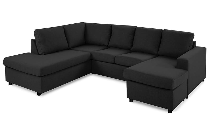 Crazy 4-sits Vänstervänd U-formad Large Soffa med Divan och Schäslong i Tyg - Antracit - Möbler - Vardagsrum - Soffor - U-soffor