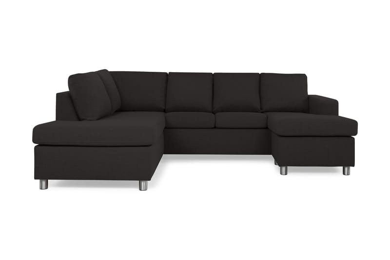 Crazy 4-sits Vänstervänd U-formad Large Soffa med Divan och Schäslong i Tyg - Antracit - Möbler - Vardagsrum - Soffor - U-soffor