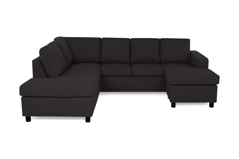 Crazy 4-sits Vänstervänd U-formad Large Soffa med Divan och Schäslong i Tyg - Antracit - Möbler - Vardagsrum - Soffor - U-soffor