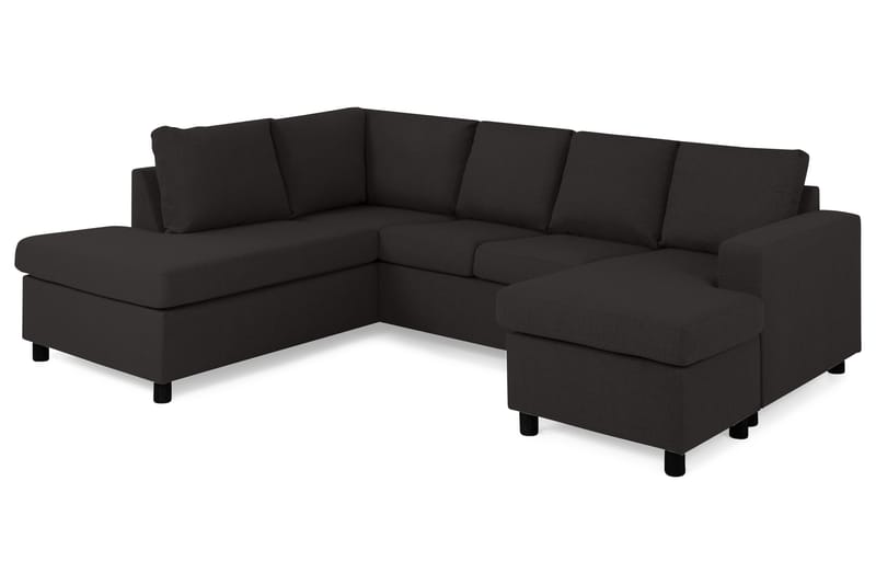 Crazy 4-sits Vänstervänd U-formad Large Soffa med Divan och Schäslong i Tyg - Antracit - Möbler - Vardagsrum - Soffor - U-soffor
