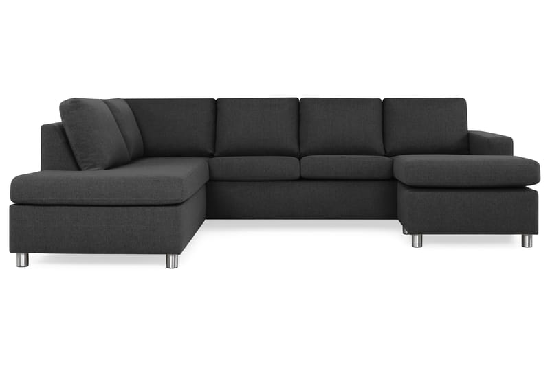 Crazy 4-sits Vänstervänd U-formad Large Soffa med Divan och Schäslong i Tyg - Antracit - Möbler - Vardagsrum - Soffor - U-soffor